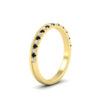 Load image into Gallery viewer, a-beautiful-round-diamond-half-eternity-band-with-black-diamond-in-yellow-gold-FD11406BGBLACKANGLE2-NL-YG
