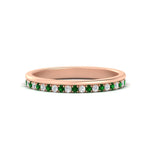 Load image into Gallery viewer, a-beautiful-round-diamond-half-eternity-band-with-emerald-in-rose-gold-FD11406BGEMGR-NL-RG
