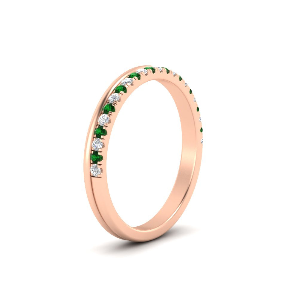 a-beautiful-round-diamond-half-eternity-band-with-emerald-in-rose-gold-FD11406BGEMGRANGLE2-NL-RG