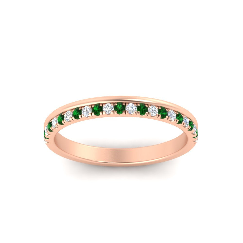 a-beautiful-round-diamond-half-eternity-band-with-emerald-in-rose-gold-FD11406BGEMGRANGLE5-NL-RG