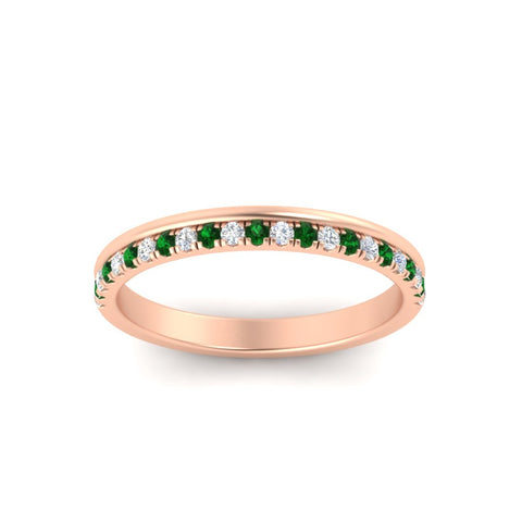a-beautiful-round-diamond-half-eternity-band-with-emerald-in-rose-gold-FD11406BGEMGRANGLE5-NL-RG
