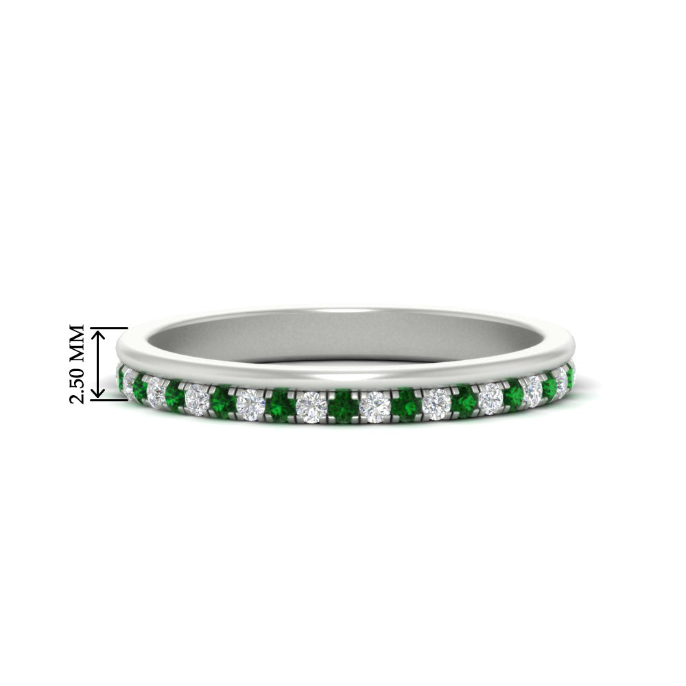 a-beautiful-round-diamond-half-eternity-band-with-emerald-in-white-gold-FD11406BGEMGR-NL-WG-HW
