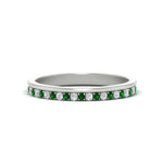 Load image into Gallery viewer, a-beautiful-round-diamond-half-eternity-band-with-emerald-in-white-gold-FD11406BGEMGR-NL-WG
