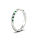 Load image into Gallery viewer, a-beautiful-round-diamond-half-eternity-band-with-emerald-in-white-gold-FD11406BGEMGRANGLE2-NL-WG
