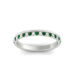 Load image into Gallery viewer, a-beautiful-round-diamond-half-eternity-band-with-emerald-in-white-gold-FD11406BGEMGRANGLE5-NL-WG
