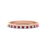 Load image into Gallery viewer, a-beautiful-round-diamond-half-eternity-band-with-pink-sapphire-in-rose-gold-FD11406BGSADRPI-NL-RG

