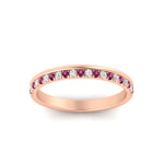 Load image into Gallery viewer, a-beautiful-round-diamond-half-eternity-band-with-pink-sapphire-in-rose-gold-FD11406BGSADRPIANGLE5-NL-RG
