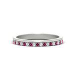 Load image into Gallery viewer, a-beautiful-round-diamond-half-eternity-band-with-pink-sapphire-in-white-gold-FD11406BGSADRPI-NL-WG
