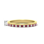 Load image into Gallery viewer, a-beautiful-round-diamond-half-eternity-band-with-pink-sapphire-in-yellow-gold-FD11406BGSADRPI-NL-YG-HW
