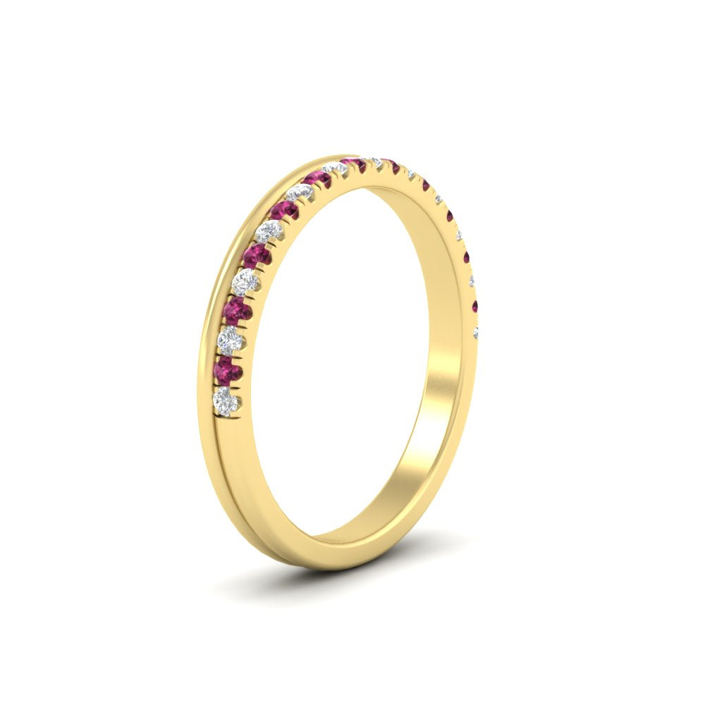 a-beautiful-round-diamond-half-eternity-band-with-pink-sapphire-in-yellow-gold-FD11406BGSADRPIANGLE2-NL-YG