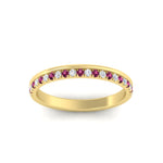 Load image into Gallery viewer, a-beautiful-round-diamond-half-eternity-band-with-pink-sapphire-in-yellow-gold-FD11406BGSADRPIANGLE5-NL-YG
