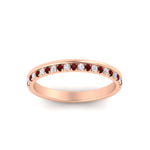 Load image into Gallery viewer, a-beautiful-round-diamond-half-eternity-band-with-ruby-in-rose-gold-FD11406BGRUDRANGLE5-NL-RG
