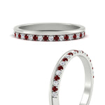 Load image into Gallery viewer, a-beautiful-round-diamond-half-eternity-band-with-ruby-in-white-gold-FD11406BGRUDRANGLE3-NL-WG
