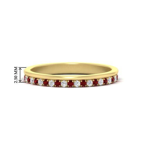 a-beautiful-round-diamond-half-eternity-band-with-ruby-in-yellow-gold-FD11406BGRUDR-NL-YG-HW