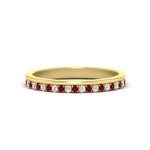 Load image into Gallery viewer, a-beautiful-round-diamond-half-eternity-band-with-ruby-in-yellow-gold-FD11406BGRUDR-NL-YG
