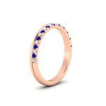 Load image into Gallery viewer, a-beautiful-round-diamond-half-eternity-band-with-sapphire-in-rose-gold-FD11406BGSABLANGLE2-NL-RG

