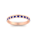 Load image into Gallery viewer, a-beautiful-round-diamond-half-eternity-band-with-sapphire-in-rose-gold-FD11406BGSABLANGLE5-NL-RG
