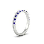 Load image into Gallery viewer, a-beautiful-round-diamond-half-eternity-band-with-sapphire-in-white-gold-FD11406BGSABLANGLE2-NL-WG
