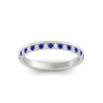 Load image into Gallery viewer, a-beautiful-round-diamond-half-eternity-band-with-sapphire-in-white-gold-FD11406BGSABLANGLE5-NL-WG
