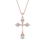 Load image into Gallery viewer, affordable-diamond-pendant-necklace-in-rose-gold-FDPD10866ANGLE1-NL-RG
