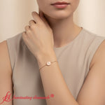 Load image into Gallery viewer, alphabet-disc-diamond-bracelet-rose-gold-fdbrc11498-model