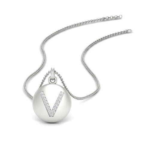 Initial Diamond Disc Pendant