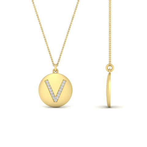 Initial Diamond Disc Pendant