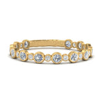 Load image into Gallery viewer, alternating-bezel-set-round-diamond-wedding-band-in-yellow-gold-FD65654B-NL-YG.jpg
