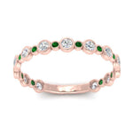 Load image into Gallery viewer, alternating-bezel-set-round-diamond-wedding-band-with-emerald-in-rose-gold-FD65654BGEMGR-NL-RG.jpg
