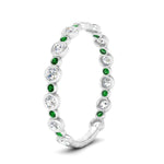 Load image into Gallery viewer, alternating-bezel-set-round-diamond-wedding-band-with-emerald-in-white-gold-FD65654BGEMGR-NL-WG.jpg
