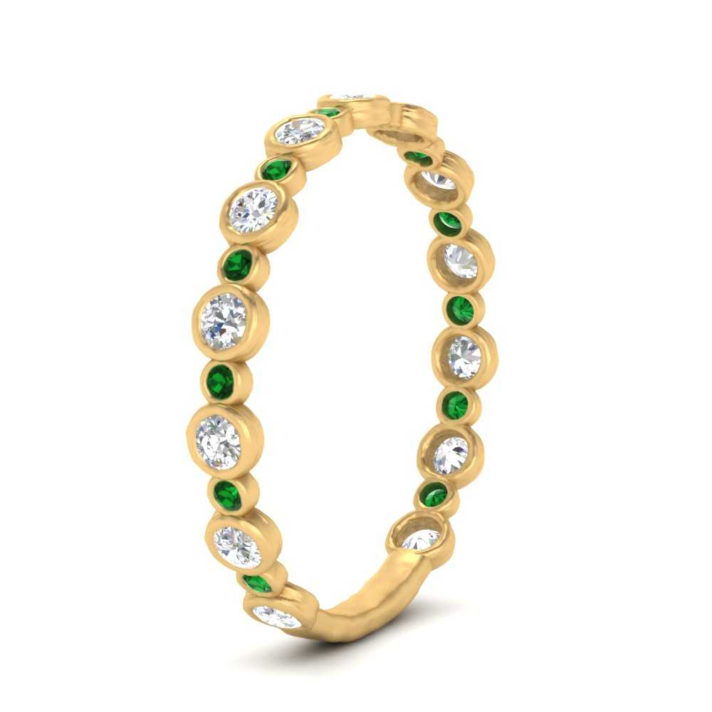 alternating-bezel-set-round-diamond-wedding-band-with-emerald-in-yellow-gold-FD65654BGEMGR-NL-YG.jpg