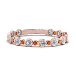 Load image into Gallery viewer, alternating-bezel-set-round-diamond-wedding-band-with-orange-sapphire-in-rose-gold-FD65654BGSAOR-NL-RG.jpg

