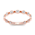 Load image into Gallery viewer, alternating-bezel-set-round-diamond-wedding-band-with-orange-sapphire-in-rose-gold-FD65654BGSAOR-NL-RG.jpg
