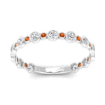 Load image into Gallery viewer, alternating-bezel-set-round-diamond-wedding-band-with-orange-sapphire-in-white-gold-FD65654BGSAOR-NL-WG.jpg
