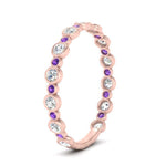 Load image into Gallery viewer, alternating-bezel-set-round-diamond-wedding-band-with-purple-topaz-in-rose-gold-FD65654BGVITO-NL-RG.jpg
