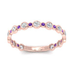 Load image into Gallery viewer, alternating-bezel-set-round-diamond-wedding-band-with-purple-topaz-in-rose-gold-FD65654BGVITO-NL-RG.jpg

