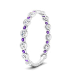 Load image into Gallery viewer, alternating-bezel-set-round-diamond-wedding-band-with-purple-topaz-in-white-gold-FD65654BGVITO-NL-WG.jpg
