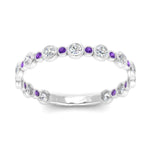 Load image into Gallery viewer, alternating-bezel-set-round-diamond-wedding-band-with-purple-topaz-in-white-gold-FD65654BGVITO-NL-WG.jpg
