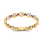 Load image into Gallery viewer, alternating-bezel-set-round-diamond-wedding-band-with-purple-topaz-in-yellow-gold-FD65654BGVITO-NL-YG.jpg
