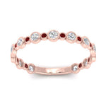 Load image into Gallery viewer, alternating-bezel-set-round-diamond-wedding-band-with-ruby-in-rose-gold-FD65654BGRUDR-NL-RG.jpg
