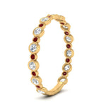 Load image into Gallery viewer, alternating-bezel-set-round-diamond-wedding-band-with-ruby-in-yellow-gold-FD65654BGRUDR-NL-YG.jpg
