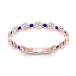 Load image into Gallery viewer, alternating-bezel-set-round-diamond-wedding-band-with-sapphire-in-rose-gold-FD65654BGSABL-NL-RG.jpg
