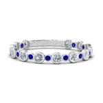 Load image into Gallery viewer, alternating-bezel-set-round-diamond-wedding-band-with-sapphire-in-white-gold-FD65654BGSABL-NL-WG.jpg
