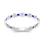 Load image into Gallery viewer, alternating-bezel-set-round-diamond-wedding-band-with-sapphire-in-white-gold-FD65654BGSABL-NL-WG.jpg
