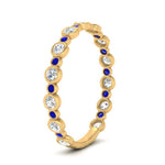 Load image into Gallery viewer, alternating-bezel-set-round-diamond-wedding-band-with-sapphire-in-yellow-gold-FD65654BGSABL-NL-YG.jpg
