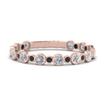 Load image into Gallery viewer, alternating-bezel-set-round-wedding-band-with-black-diamond-in-rose-gold-FD65654BGBLACK-NL-RG.jpg
