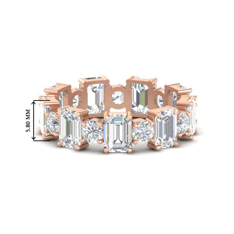 Alternating Diamond Eternity Wedding Band 4 Carat