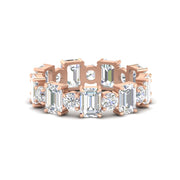 Alternating Diamond Eternity Wedding Band 4 Carat