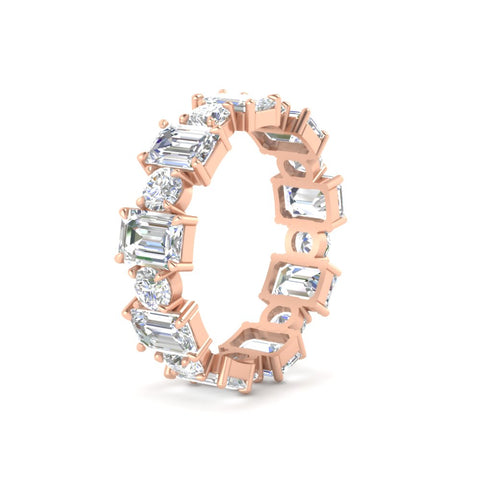 Alternating Diamond Eternity Wedding Band 4 Carat
