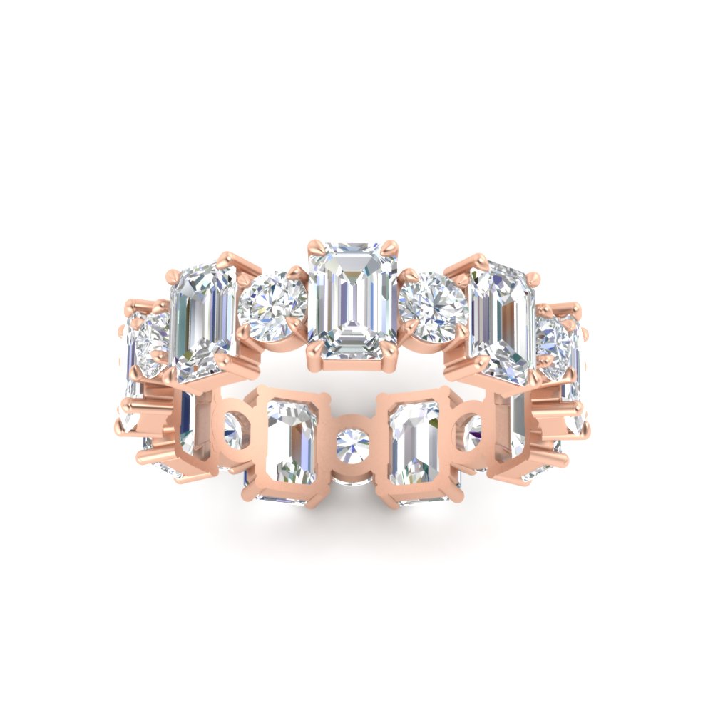 Alternating Diamond Eternity Wedding Band 4 Carat